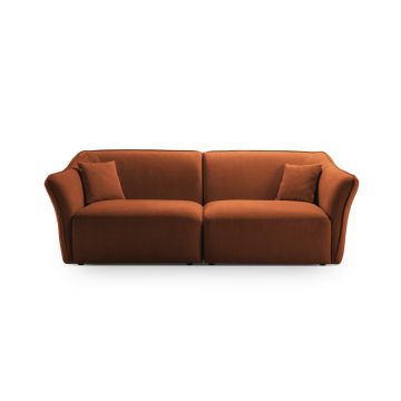 Canapea 3 locuri, Hailey, Micadoni Home, 206x102x79 cm, tesatura boucle, gri deschis