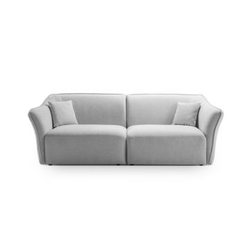 Canapea 3 locuri, Hailey, Micadoni Home, 206x102x79 cm, tesatura boucle, ivoriu