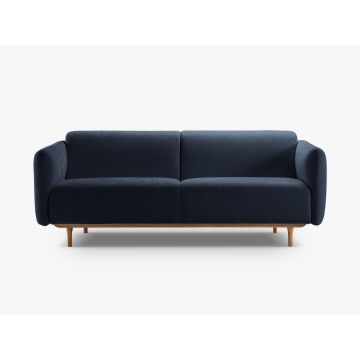 Canapea 3 locuri, Noomi-215, Micadoni Home, 196x94x75 cm, tesatura structurata chenille, albastru navy