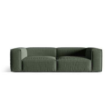Canapea 4 locuri, Nuria-215, Micadoni Home, 250x110x72 cm, tesatura structurata chenille, verde moss