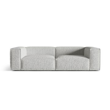 Canapea 4 locuri, Nuria-260, Micadoni Home, 250x110x72 cm, tesatura boucle, argintiu