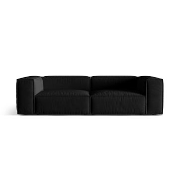 Canapea 4 locuri, Nuria-88, Micadoni Home, 250x110x72 cm, catifea, negru