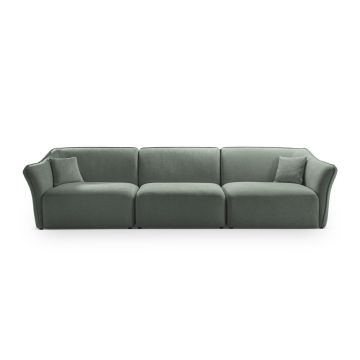 Canapea 5 locuri, Hailey, Micadoni Home, 292x102x79 cm, tesatura boucle, grafit