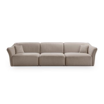 Canapea 5 locuri, Hailey, Micadoni Home, 292x102x79 cm, tesatura boucle, verde menta