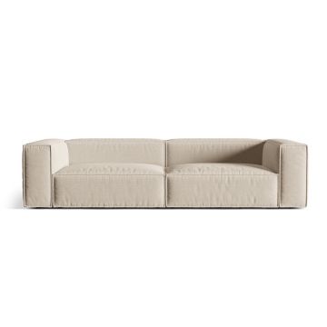 Canapea 5 locuri, Nuria-215, Micadoni Home, 290x110x72 cm, tesatura structurata chenille, bej