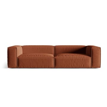 Canapea 5 locuri, Nuria-215, Micadoni Home, 290x110x72 cm, tesatura structurata chenille, caramiziu
