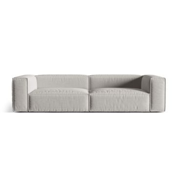 Canapea 5 locuri, Nuria-215, Micadoni Home, 290x110x72 cm, tesatura structurata chenille, gri deschis
