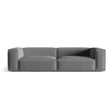 Canapea 5 locuri, Nuria-215, Micadoni Home, 290x110x72 cm, tesatura structurata chenille, gri