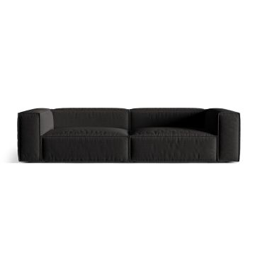 Canapea 5 locuri, Nuria-215, Micadoni Home, 290x110x72 cm, tesatura structurata chenille, negru