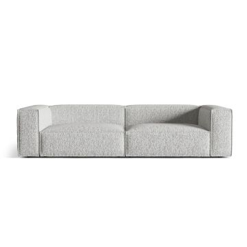 Canapea 5 locuri, Nuria-260, Micadoni Home, 290x110x72 cm, tesatura boucle, argintiu