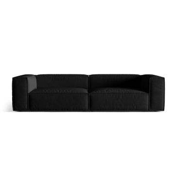 Canapea 5 locuri, Nuria-88, Micadoni Home, 290x110x72 cm, catifea, negru