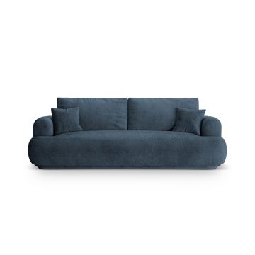 Canapea extensibila 3 locuri, Ella-193, Micadoni Home, 253x108x94 cm, tesatura structurata chenille, albastru inchis