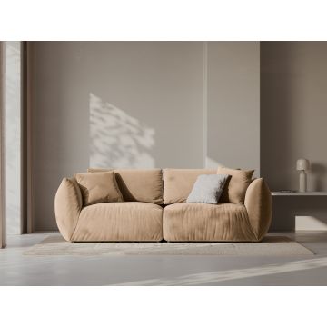 Canapea modulara 3 locuri, Chris-184, Micadoni Home, 220x100x80 cm, catifea, bej sand