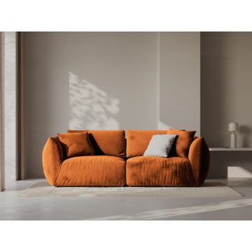 Canapea modulara 3 locuri, Chris-184, Micadoni Home, 220x100x80 cm, catifea, teracota