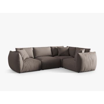 Coltar dreapta 4 locuri, Chris-259, Micadoni Home, 295x210x80 cm, tesatura structurata chenille, bej sand