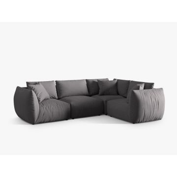 Coltar dreapta 4 locuri, Chris-259, Micadoni Home, 295x210x80 cm, tesatura structurata chenille, gri beton