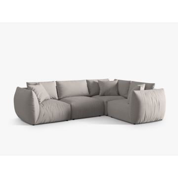 Coltar dreapta 4 locuri, Chris-259, Micadoni Home, 295x210x80 cm, tesatura structurata chenille, natural