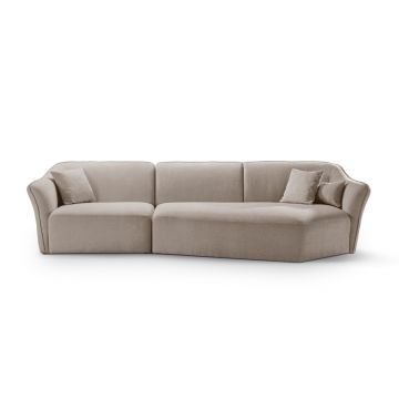 Coltar dreapta 5 locuri, Hailey, Micadoni Home, 292x138x79 cm, tesatura boucle, verde menta