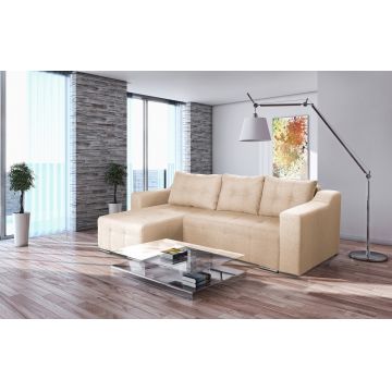 Coltar extensibil Verona Bej 287x169x96 cm cu lada de depozitare