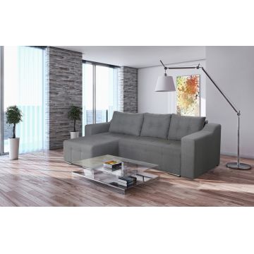 Coltar extensibil Verona Gri 287x169x96 cm cu lada de depozitare