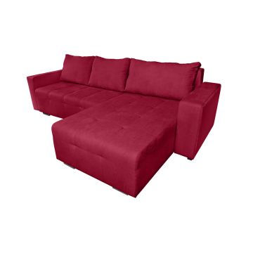 Coltar extensibil Verona Rosu 287x169x96 cm cu lada de depozitare