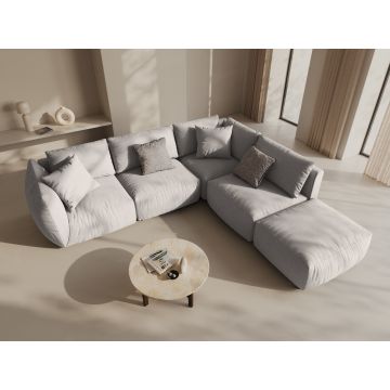 Coltar modular dreapta 4 locuri, Chris-259, Micadoni Home, 295x290x80 cm, tesatura structurata chenille, natural