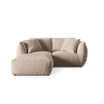 Coltar modular reversibil 4 locuri, Chris-184, Micadoni Home, 220x200x80 cm, catifea, ecru