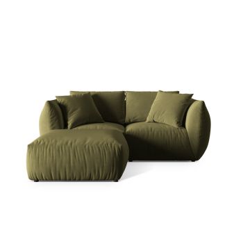 Coltar modular reversibil 4 locuri, Chris-184, Micadoni Home, 220x200x80 cm, catifea, verde deschis