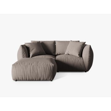 Coltar modular reversibil 4 locuri, Chris-259, Micadoni Home, 220x200x80 cm, tesatura structurata chenille, bej sand
