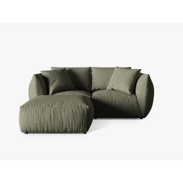 Coltar modular reversibil 4 locuri, Chris-259, Micadoni Home, 220x200x80 cm, tesatura structurata chenille, verde deschis