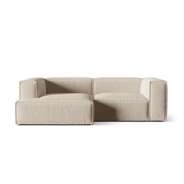 Coltar modular stanga 3 locuri, Nuria-215, Micadoni Home, 252x147x72 cm, tesatura structurata chenille, bej