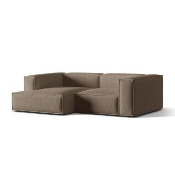 Coltar modular stanga 3 locuri, Nuria-215, Micadoni Home, 252x147x72 cm, tesatura structurata chenille, cappuccino