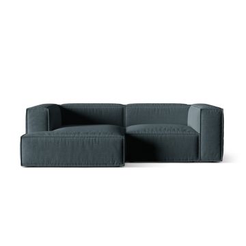 Coltar modular stanga 3 locuri, Nuria-215, Micadoni Home, 252x147x72 cm, tesatura structurata chenille, petrol inchis