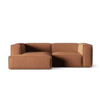 Coltar modular stanga 3 locuri, Nuria-88, Micadoni Home, 252x147x72 cm, catifea, miere