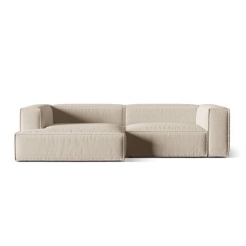 Coltar modular stanga 4 locuri, Nuria-215, Micadoni Home, 292x147x72 cm, tesatura structurata chenille, bej