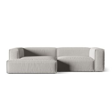 Coltar modular stanga 4 locuri, Nuria-215, Micadoni Home, 292x147x72 cm, tesatura structurata chenille, gri deschis