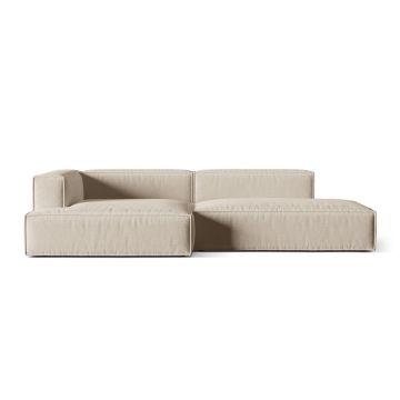 Coltar modular stanga 4 locuri, Nuria-215, Micadoni Home, 312x147x72 cm, tesatura structurata chenille, bej