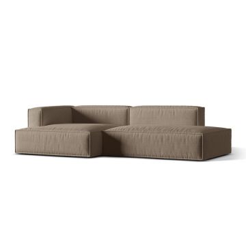 Coltar modular stanga 4 locuri, Nuria-215, Micadoni Home, 312x147x72 cm, tesatura structurata chenille, cappuccino