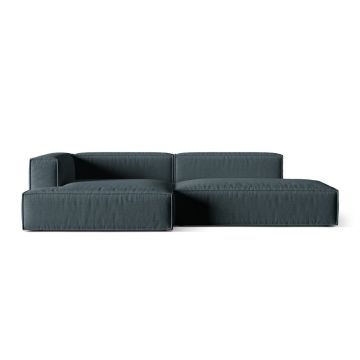 Coltar modular stanga 4 locuri, Nuria-215, Micadoni Home, 312x147x72 cm, tesatura structurata chenille, petrol inchis