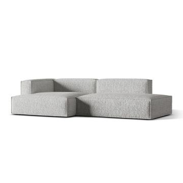 Coltar modular stanga 4 locuri, Nuria-260, Micadoni Home, 312x147x72 cm, tesatura boucle, argintiu