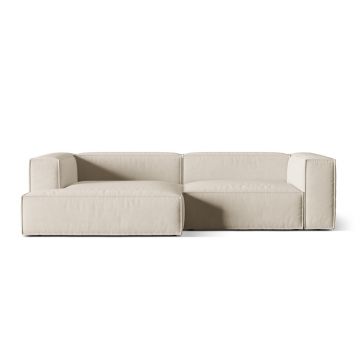 Coltar modular stanga 4 locuri, Nuria-88, Micadoni Home, 292x147x72 cm, catifea, bej
