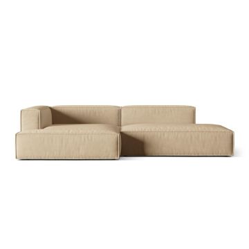 Coltar modular stanga 4 locuri, Nuria-88, Micadoni Home, 312x147x72 cm, catifea, bej nude