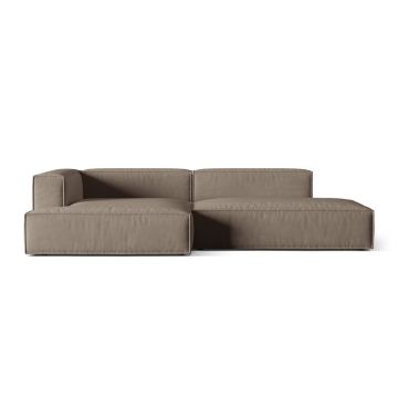 Coltar modular stanga 4 locuri, Nuria-88, Micadoni Home, 312x147x72 cm, catifea, gri beton