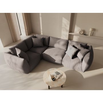 Coltar stanga 4 locuri, Chris-259, Micadoni Home, 295x210x80 cm, tesatura structurata chenille, bej sand