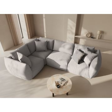 Coltar stanga 4 locuri, Chris-259, Micadoni Home, 295x210x80 cm, tesatura structurata chenille, natural