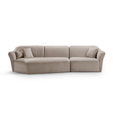 Coltar stanga 5 locuri, Hailey, Micadoni Home, 292x138x79 cm, tesatura boucle, verde menta