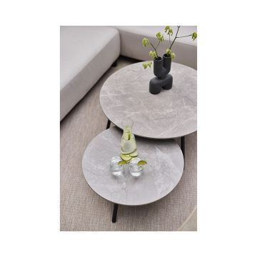 Masă auxiliară de grădină rotundă cu blat ceramic ø 60 cm Monaco – Hartman
