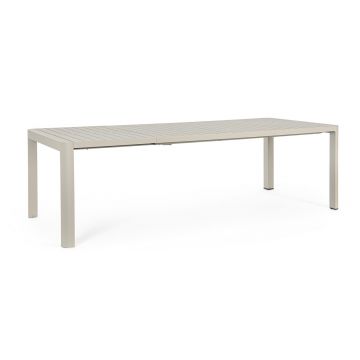 Masa extensibila pentru gradina/terasa Kiplin, Bizzotto, 180-240x100x77.5 cm, aluminiu, bej rastin