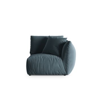 Modul dreapta pentru canapea, 1 loc, Chris-184, Micadoni Home, 110x100x80 cm, catifea, albastru pastel