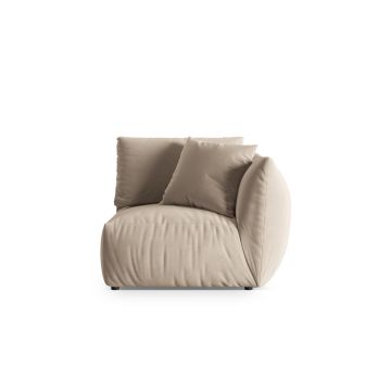 Modul dreapta pentru canapea, 1 loc, Chris-184, Micadoni Home, 110x100x80 cm, catifea, ecru